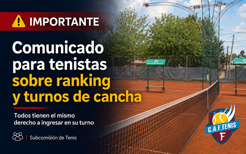 Ranking y convivencia: respetemos los turnos de cancha