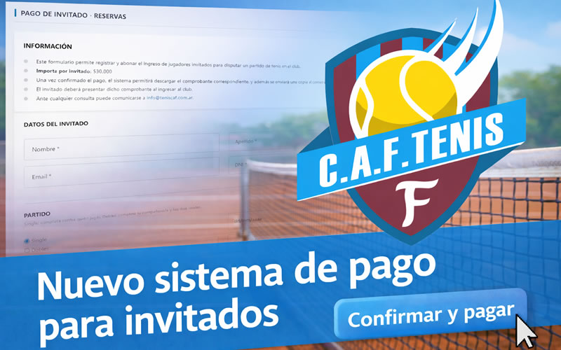 Nuevo sistema de pago web para invitados en reservas de tenis