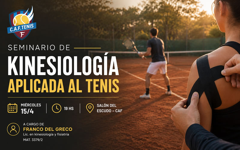 Seminario de kinesiolog&iacute;a deportiva aplicada al tenis en el CAF