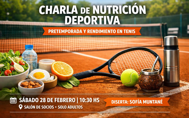 Charla de nutrici&oacute;n deportiva en el CAF: pretemporada y rendimiento en tenis
