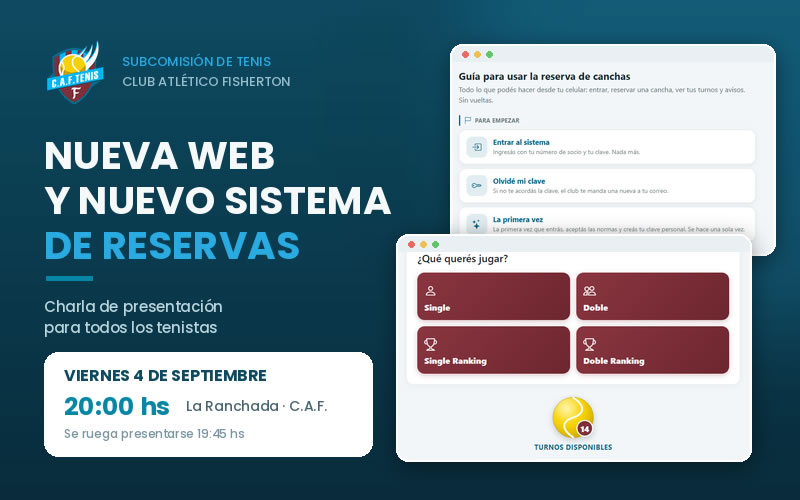 Nuevo sistema de reservas y ranking: viernes 4 de septiembre, 20hs, en La Ranchada